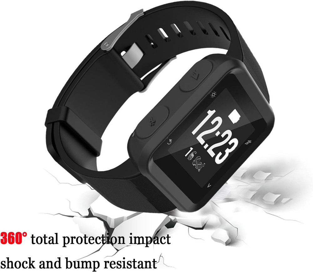 For Garmin Forerunner 35 Case, Silicone Case with Screen Protector (2 Pack) for