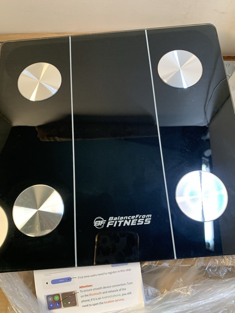 Led Digital Scale Black 400 Lb Capacity Bluetooth App Control