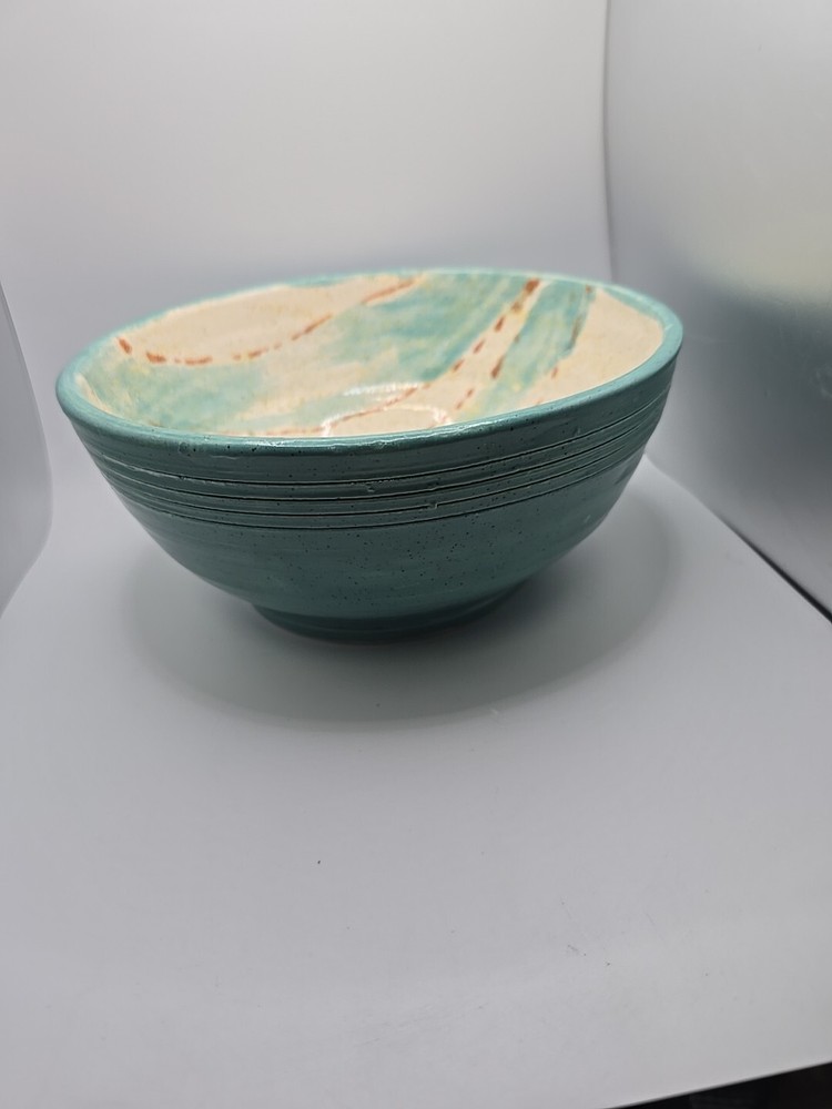 Handmade Pottery Berry Colander Strainer Stoneware Blue Gray