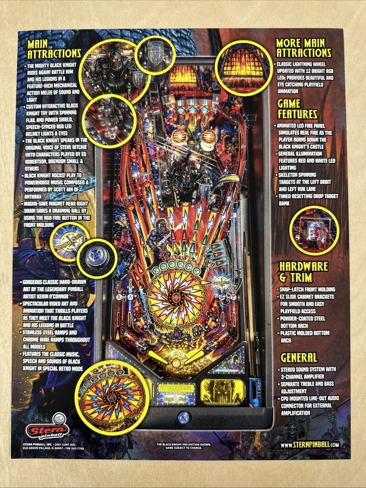 Stern Black Knight Pro Pinball Flyer