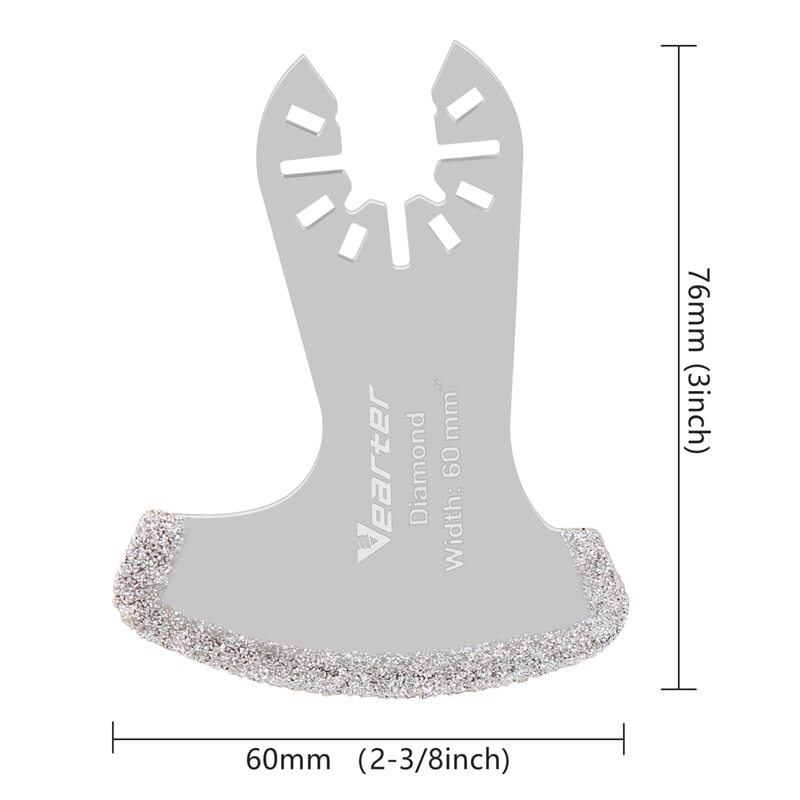 2PCS Diamond Universal Oscillating Tool Blade Set Multi Tool Cutting Saw Blade