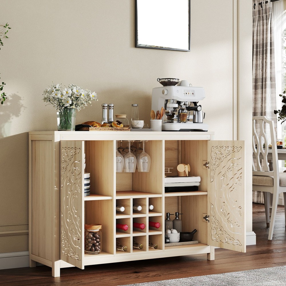 Modern Wine Bar Cabinet Buffet Storage For Dining Room Kitchen