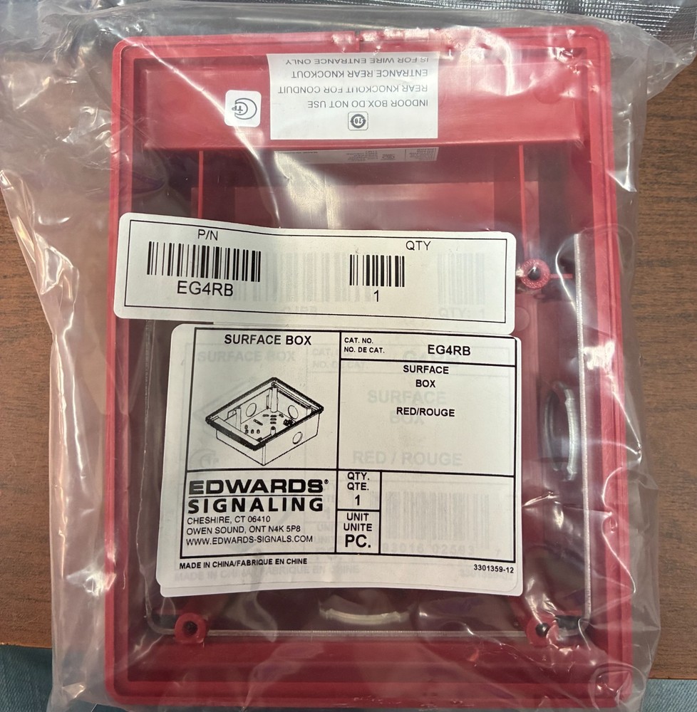 Edwards Signaling EG4RB Red Surface Mount Box