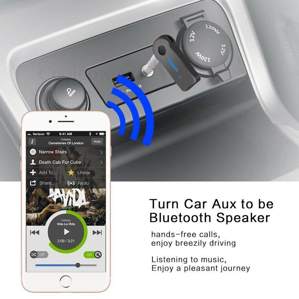 Mini Bluetooth Receiver, Wireless 4.1 Receiver Aux Receiver Adapter, Hands-Fr...