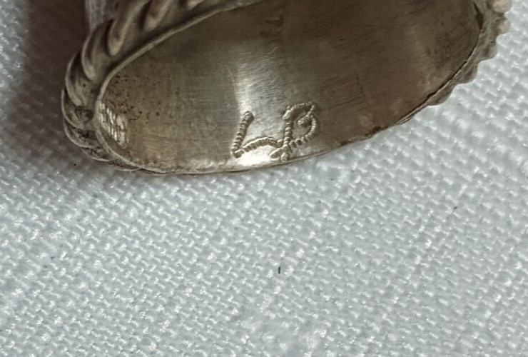 Sterling Silver Southwestern Thimble Signed LB