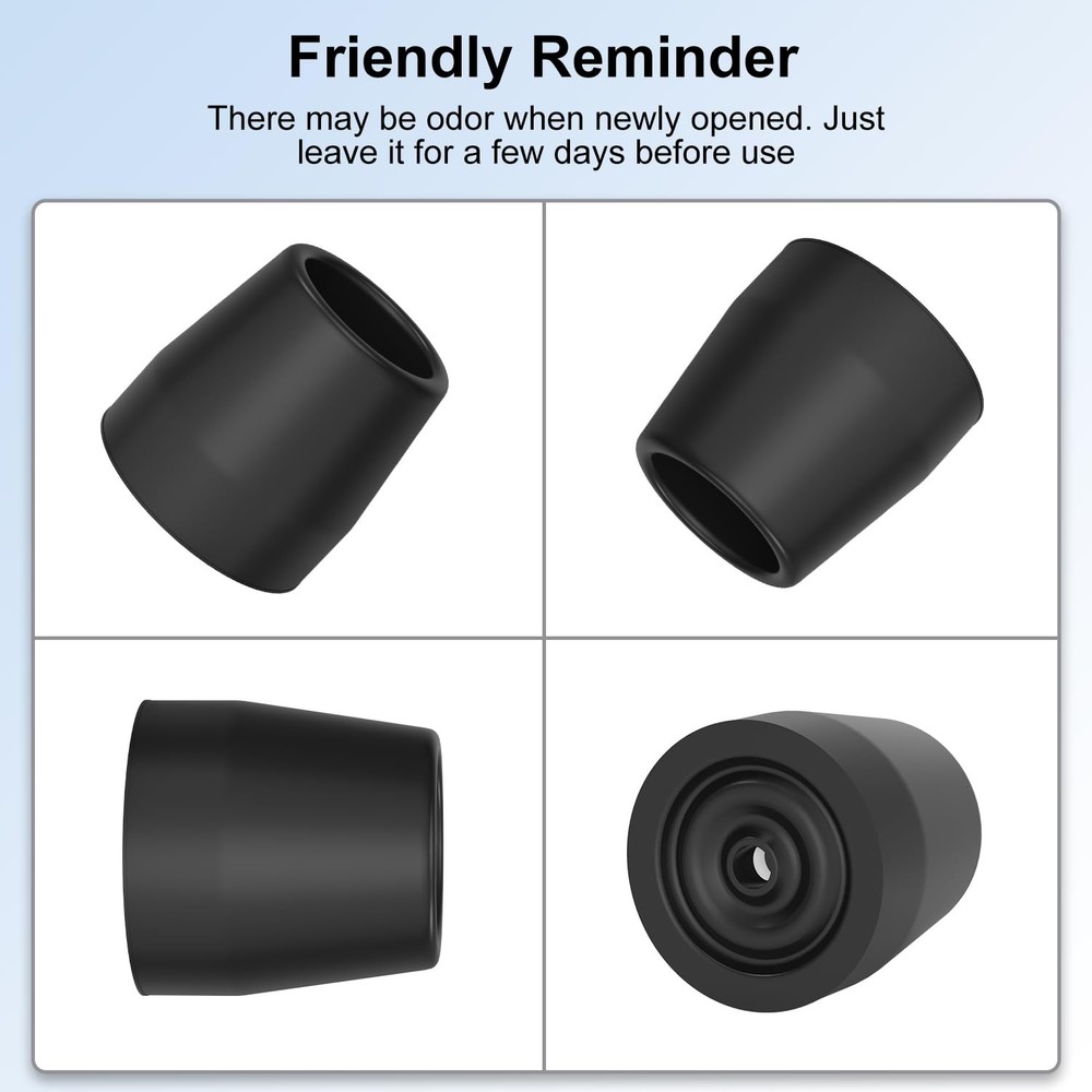 Walker Tips 4Pack, 1 Inch Heavy Duty Rubber Replacement Tips for Walker, Comm...