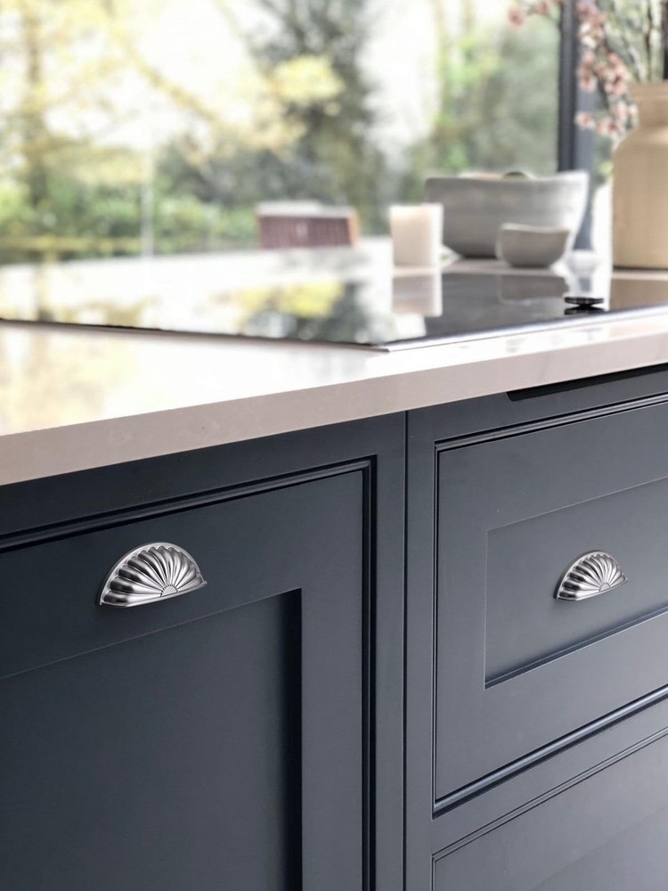 Brushed Nickel Cabinet Cup Pulls 3" Hole Center 10 Pack Silver Drawer Pulls K...