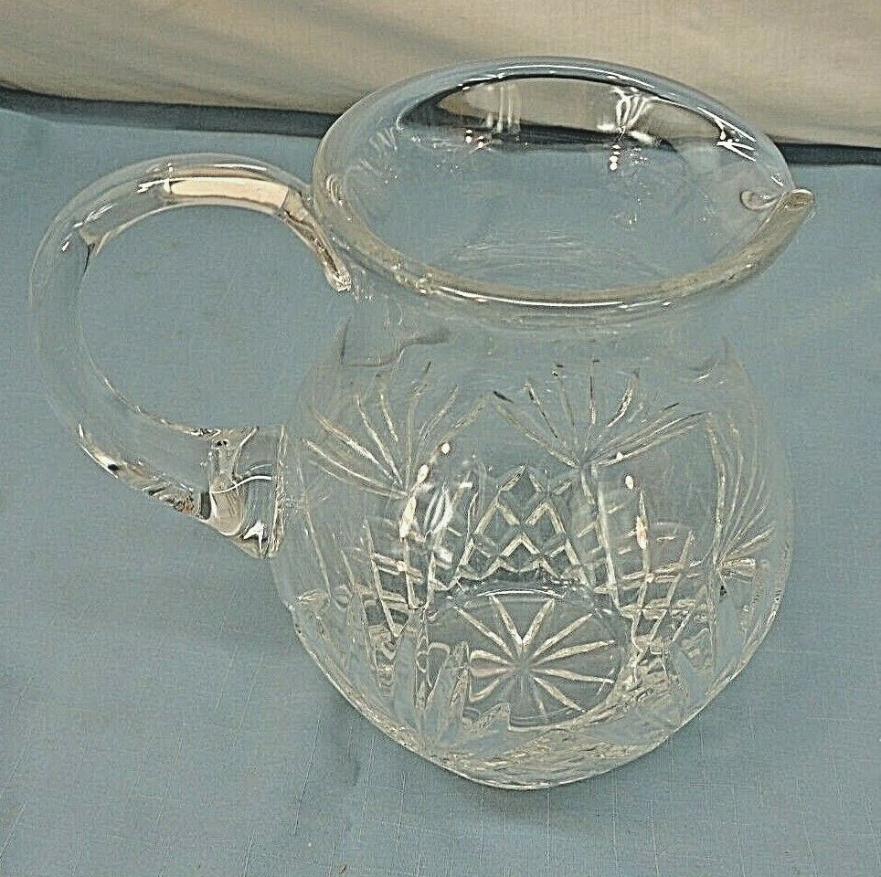 CRYSTAL PITCHER, MAKER UNKNOWN, 8-CUP
