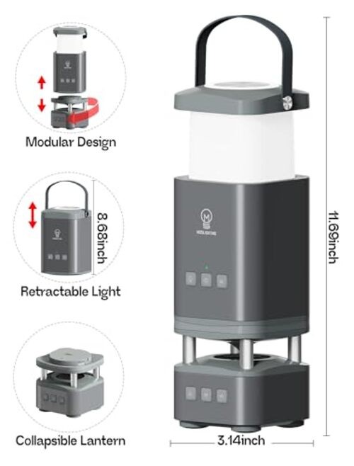 LED Camping Lantern Rechargeable, LED Lanterns with Bluetooth Speaker, RGB