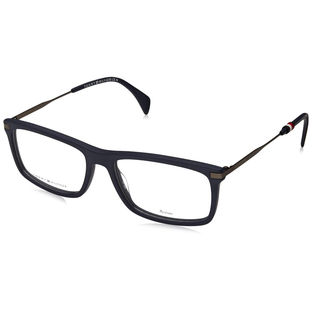 Tommy Hilfiger Men's Rectangular 55mm Eyeglasses Frames Matte Blue TH1538-FLL