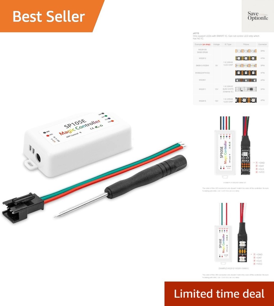 Wireless Bluetooth Controller SP105E iOS/Android APP for WS2811 WS2812B WS281...