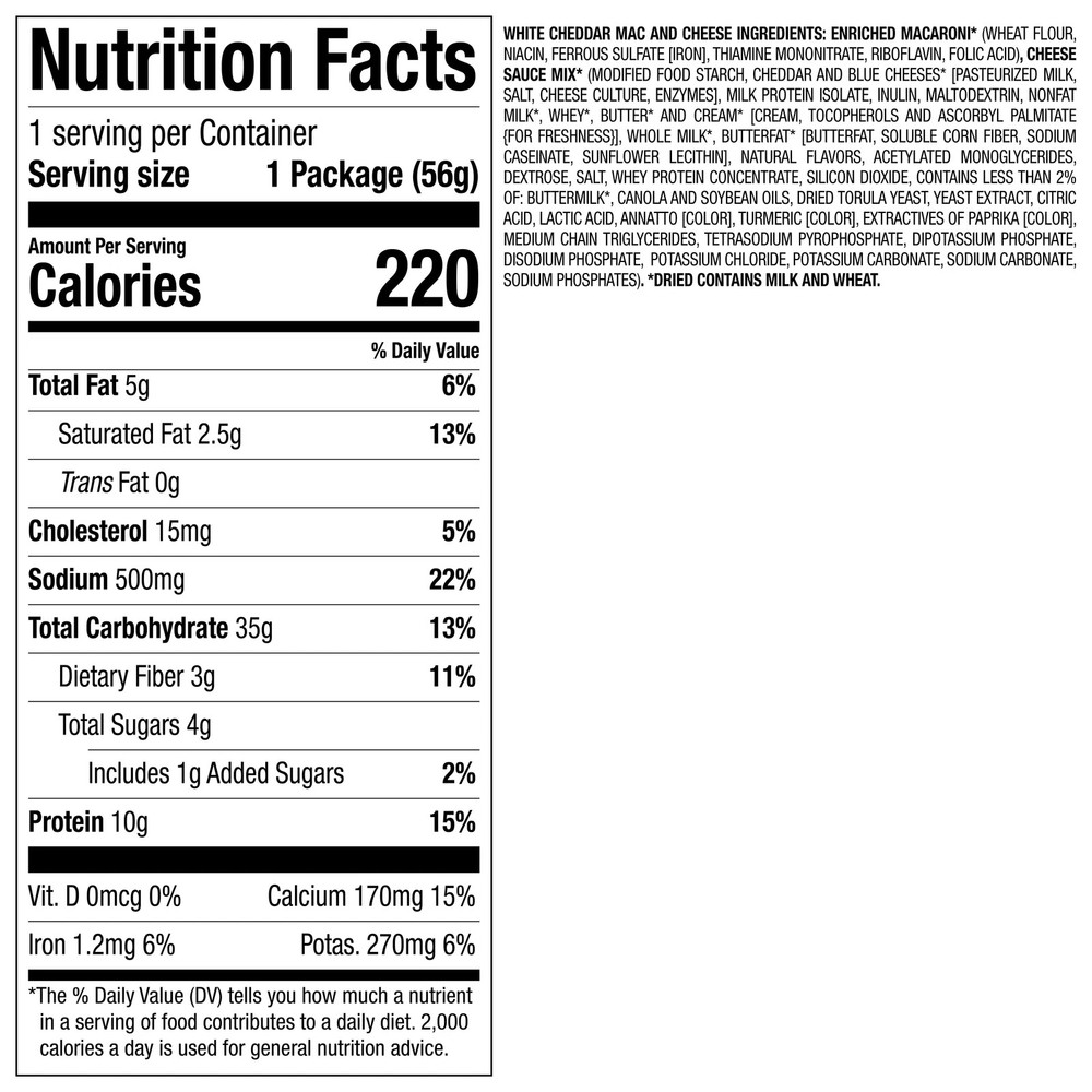 Nutrisystem White Cheddar Mac & Cheese, 10g Protein, 10ct (Shelf-Stable)