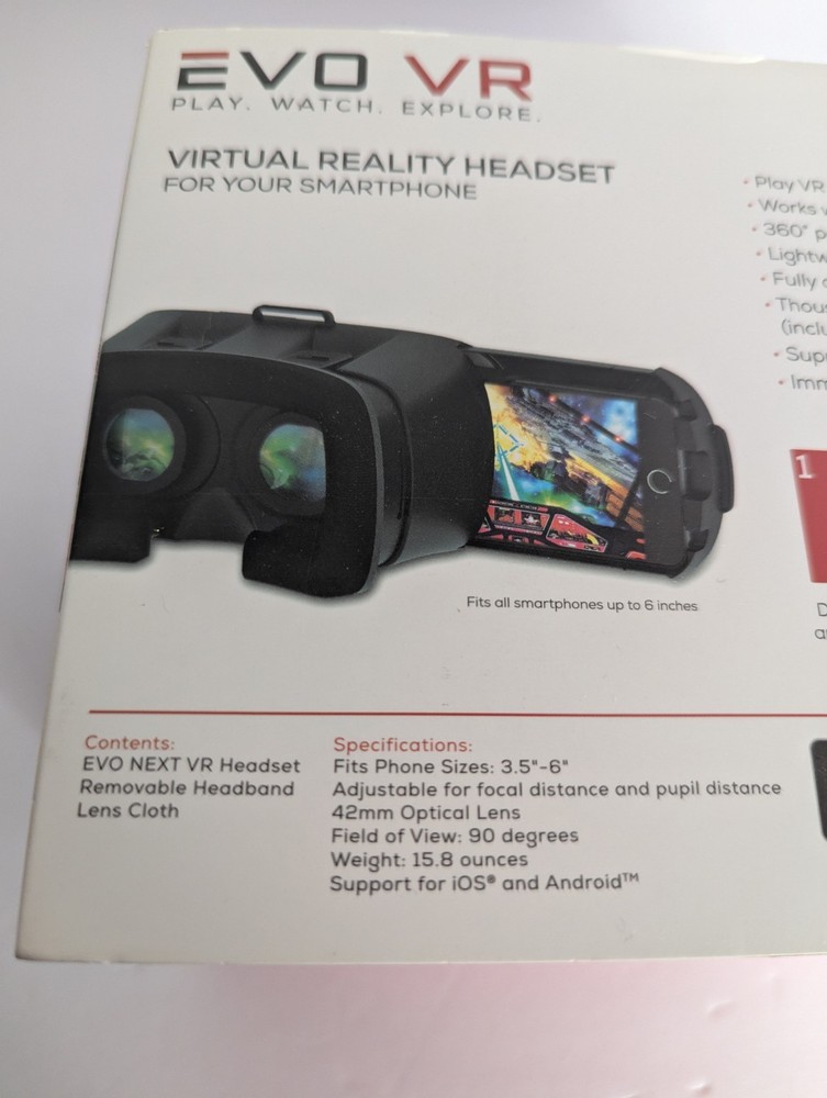 NEW EVO VR Headset Virtual Reality Headset Open Box