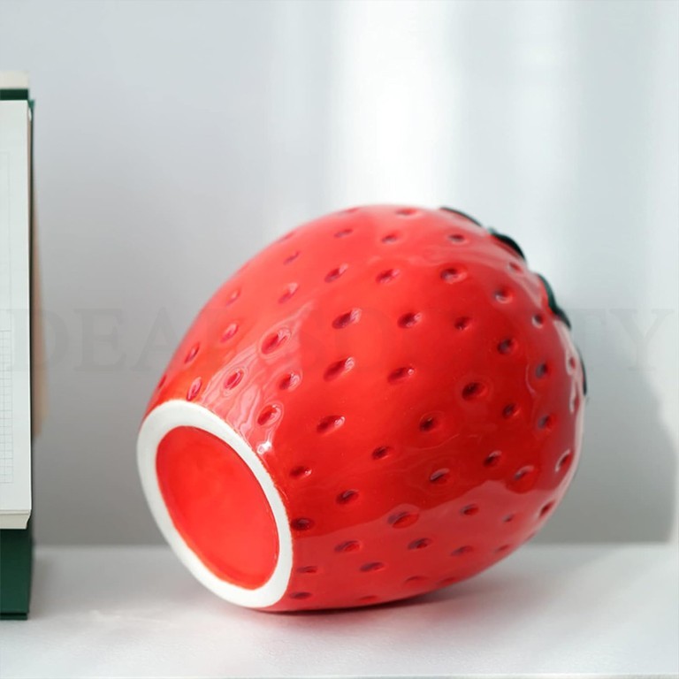 Vintage Inspired Decorative Ceramic Strawberry Shaped Vase