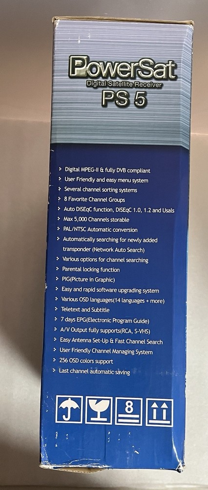 PowerSat Digital Satellite Receiver PS 5 Remote NIB Unused ISO9001