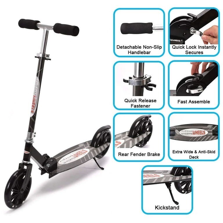 Kick Scooter, Chromewheels Kick Scooter, Adjustable Height