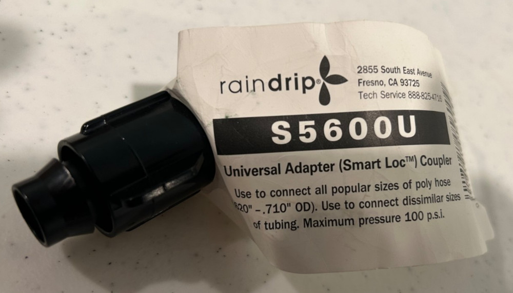 Raindrip S5600U Universal Coupling Irrigation Fitting New FREE SHIPPING