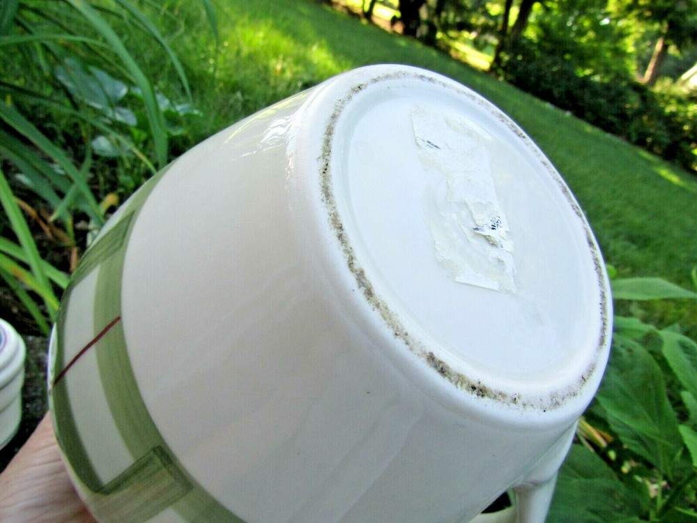 HARTSTONE POTTERY LARGE PITCHER Green Plaid Design