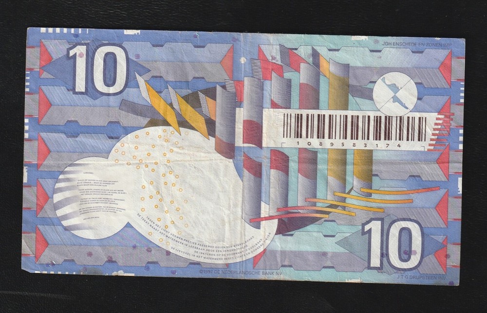 Netherlands,10 Gulden, P-99, 1997, Banknote