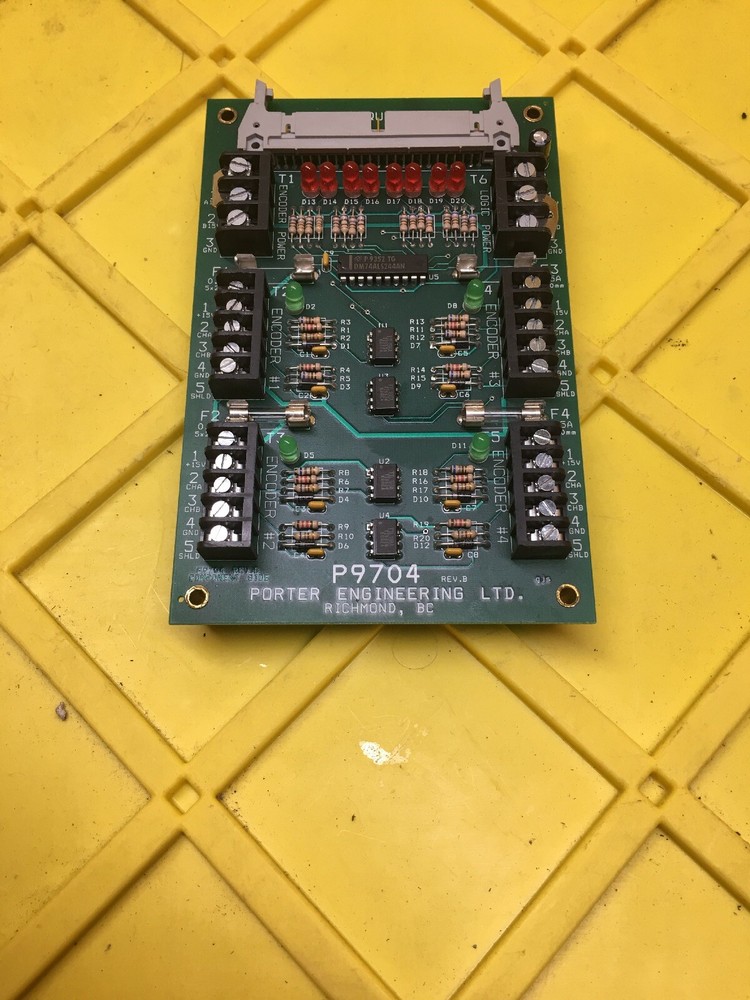 Porter Engineering P9704 Encoder Interface Circuit Board / Card, Rev, B, Used