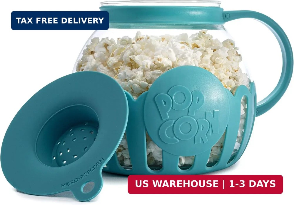 Ecolution Patented Micro-Pop Microwave Popcorn Popper with Temperature Safe Glas