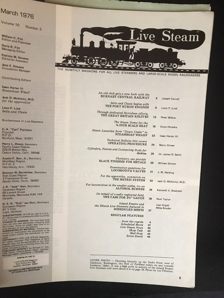 Live Steam Magazine March 1976