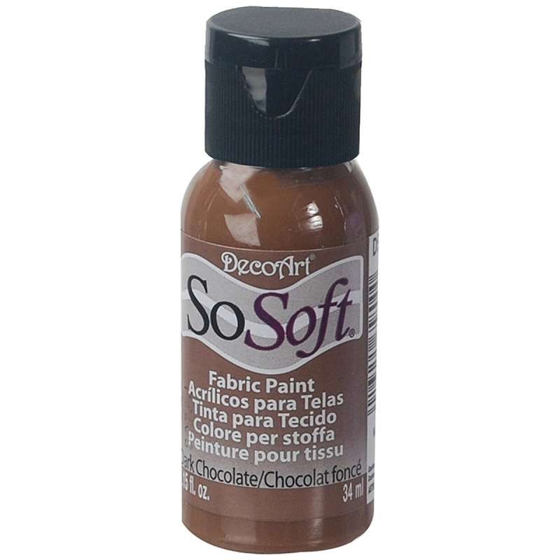 SoSoft Fabric Acrylic Paint 1oz Dark Chocolate