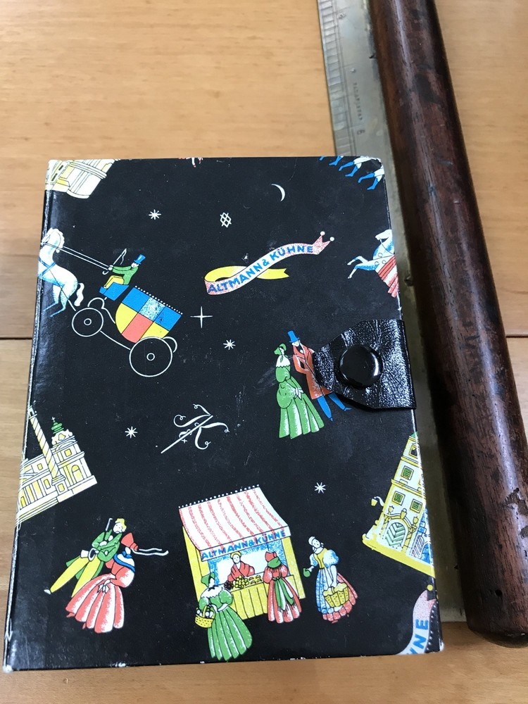 Vintage Austrian Altmann & Kuhne Candy  Container Book Shaped Box Great Graphics