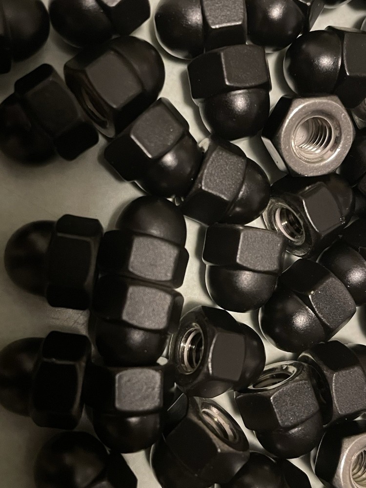 (84) 1/4”-20 Stainless Acorn Nuts (painted black)