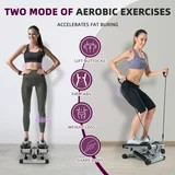 Mini Stepper with Resistance Bands 300 lb Black