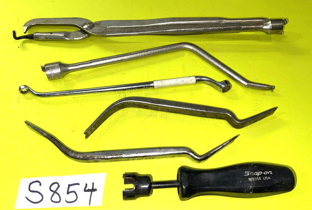 SNAP-ON TOOLS 6 PC. BRAKE SPRING PLIERS, TOOL,ADJUSTERS, BLEEDER, RETAINER TOOLS