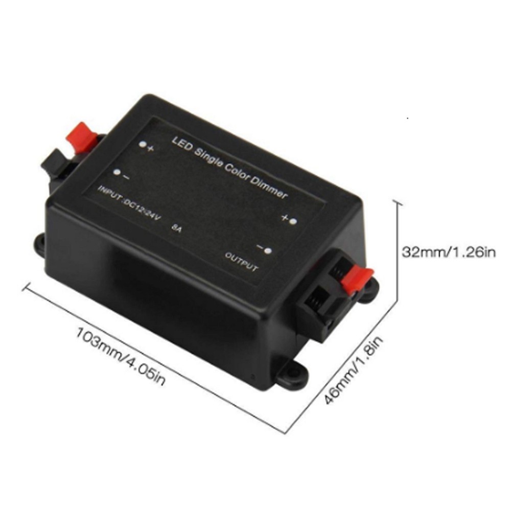 LED Light Dimmer 8A RF 433Mhz Wireless Remote Brightness Controller DC 12V~24V