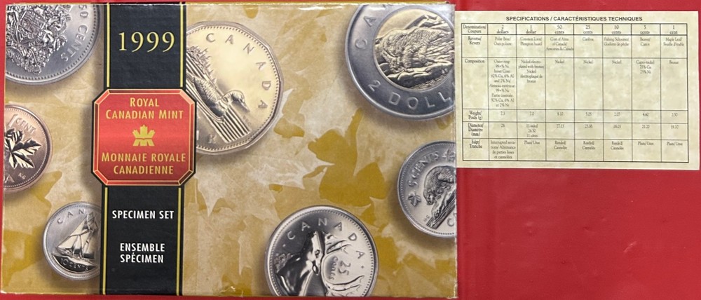 1999 Canada Bear Specimen Set Plus COA & Box