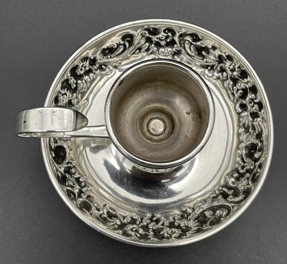 Webster Sterling Silver Floral Repousse Chamberstick