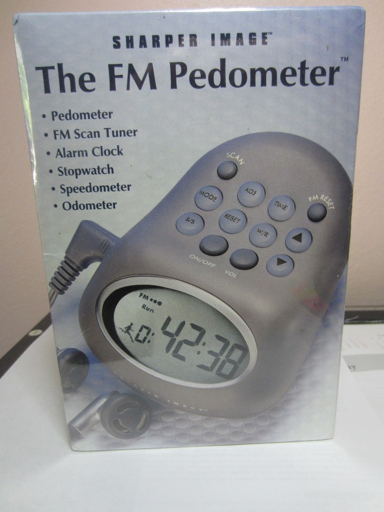 Sharper Image FM Pedometer, Stop Watch, Speedometer  SR353 # 794