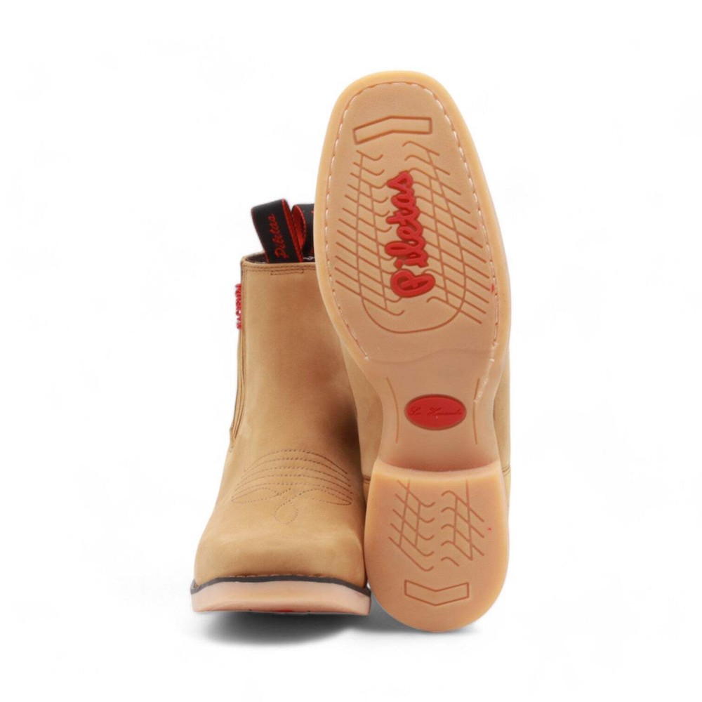 Hacienda Men's Camel Leather Short Boots