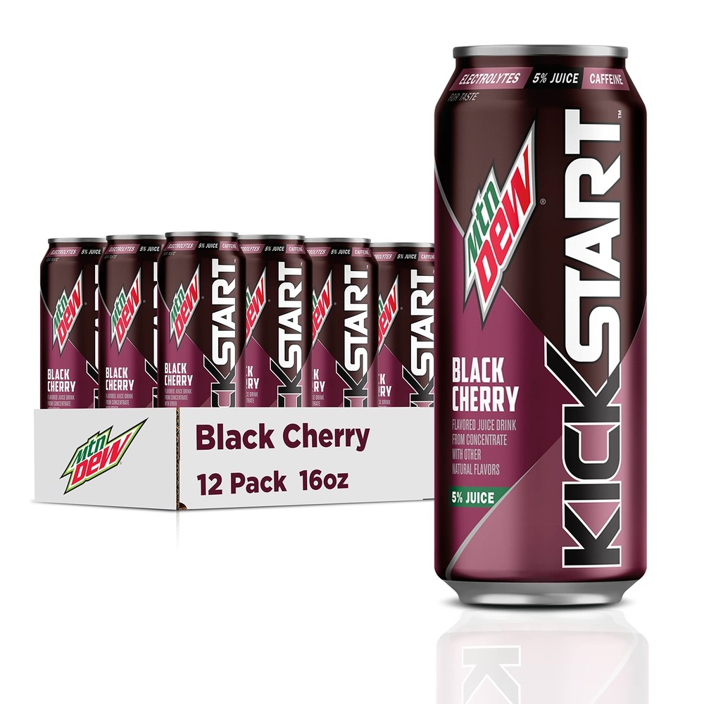 Mountain Dew Kickstart Black Cherry 16 Fl Oz 12 Count