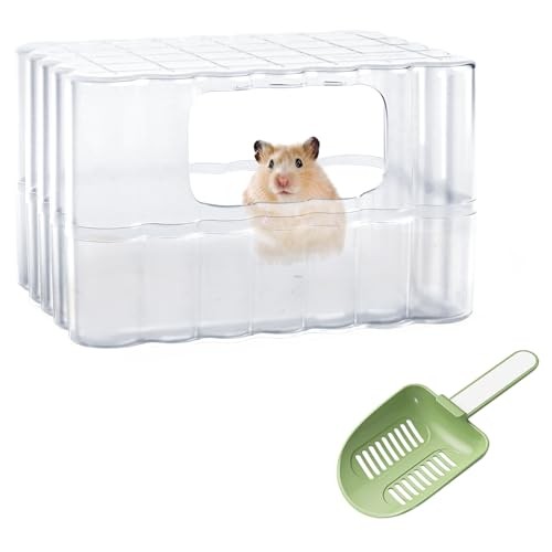 Hamster Sand Bath Container - Small Animal Bathroom Shower Rectangular White