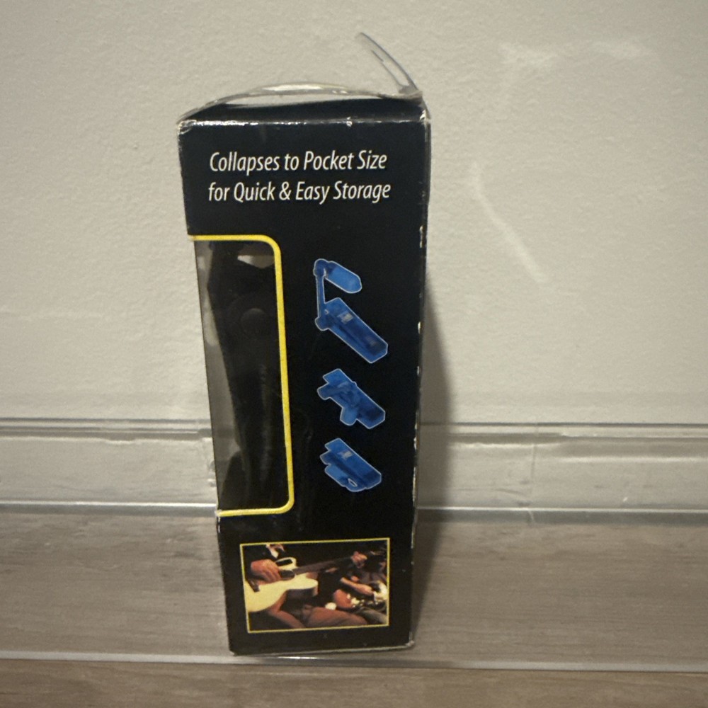 SIGHT READER Collapsible Music Stand Light Black Compact, Foldable, Battery Op