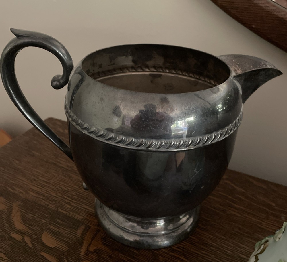 Vintage MCM Silver On Copper Sheridan Silver Pitcher