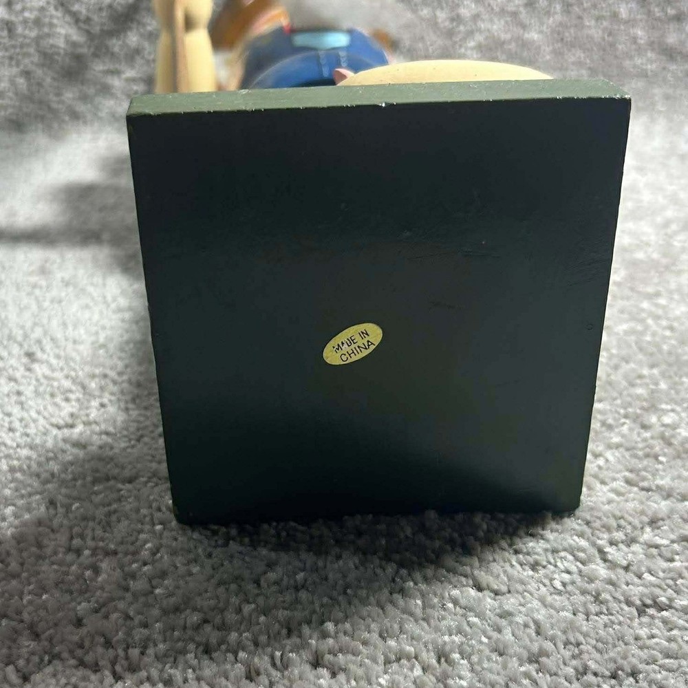 Farmer Nutcracker Blue Overalls with Pitchfork and Pig Decor