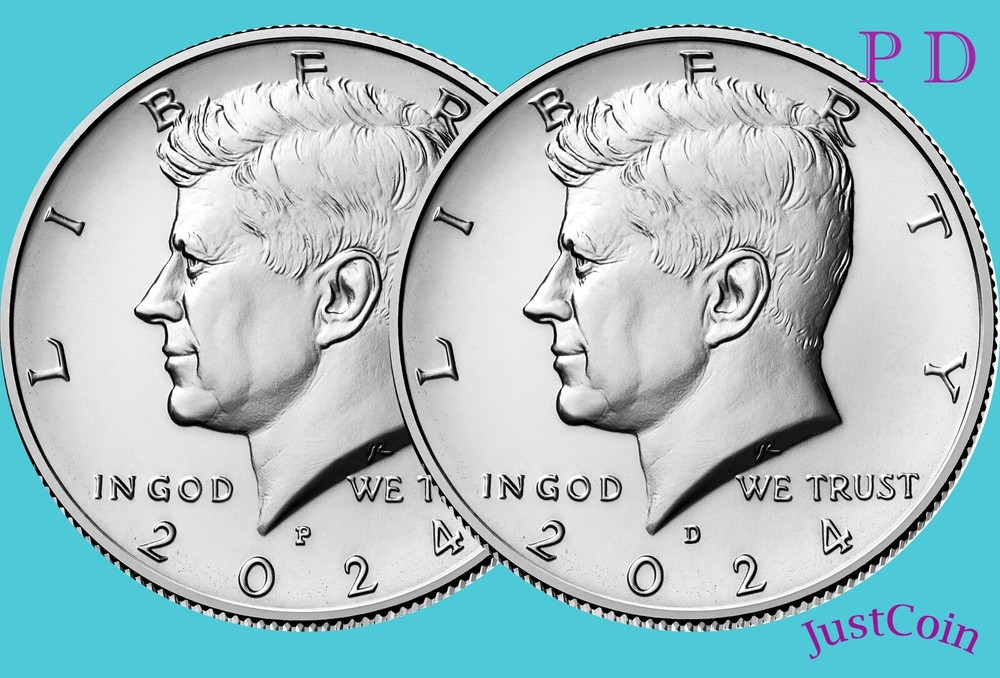 2024 P&D KENNEDY HALF DOLLAR SET CLAD TWO COINS SET UNCIRCULATED
