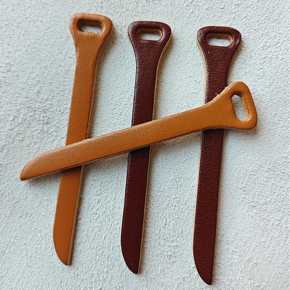 6 Pack Zipper Pulls Replacement Handmade Cowhide Leather Zipper Pull Tab Grip...