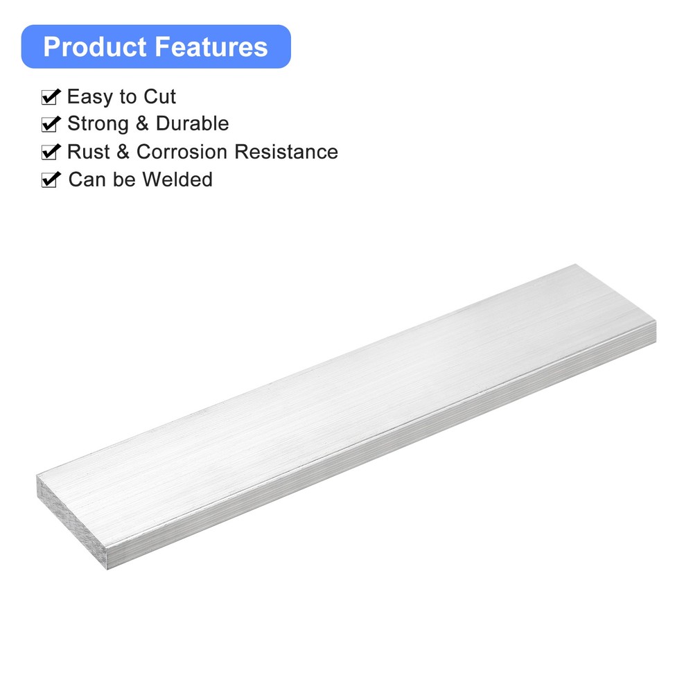Square Aluminum Bar 3/8" Thick 2" Width 10" Length