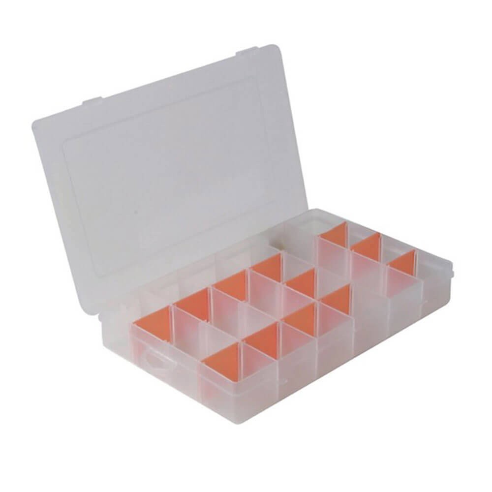 High Quality Durable Plastic 18 Compartment Storage Case Adjustable Layout