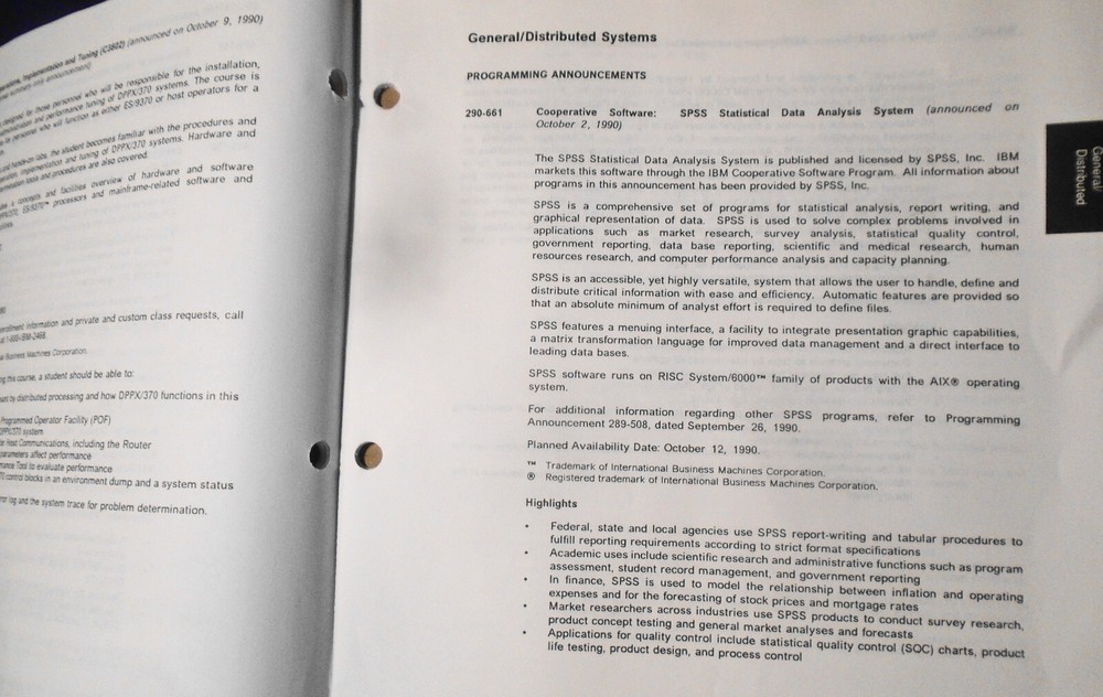 IBM Announcement Letter Summary, 10/23/1990 : System/370, Cooperative Processing