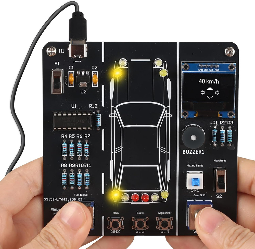 DIY Car Driving Simulation Soldering Kit Electronics Project for Students Learni