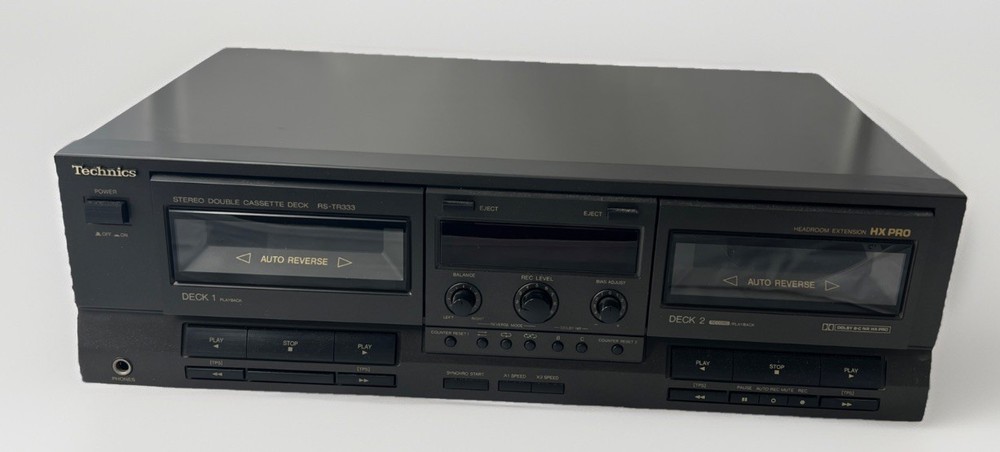 Technics RS‑TR333 Dual Cassette Deck – Clean – Untested – No Power Cord