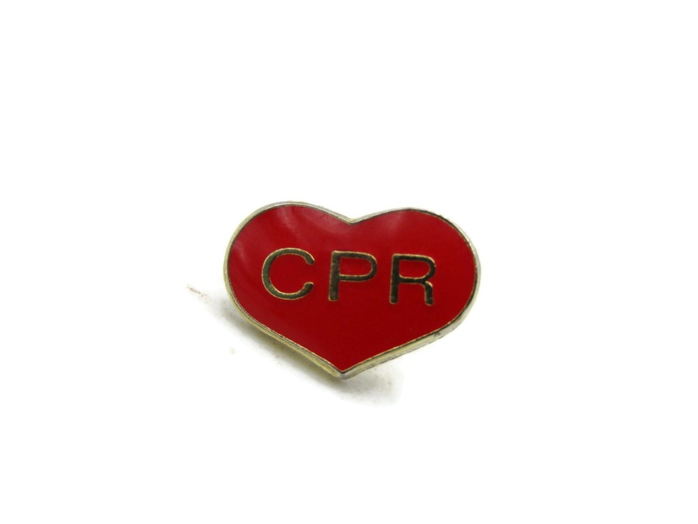 CPR Lettered Heart Pin Gold Tone