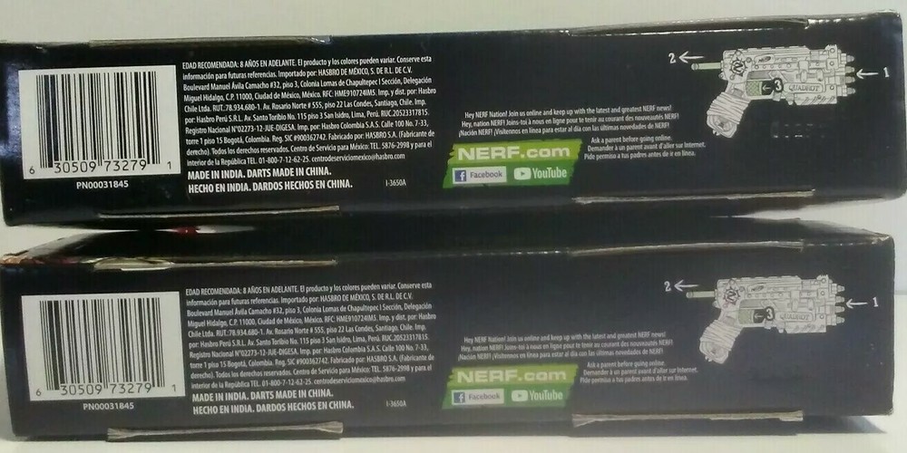 Two (2) NERF Zombie Strike Quadrot Blasters, New